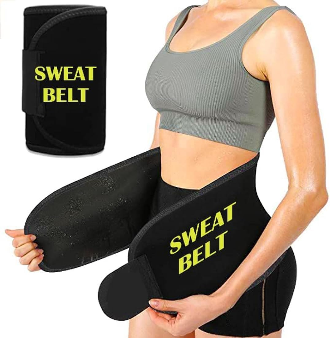 SWEAT BELT (WAIST TRIMMER) - 8x48cm Size, Free Dumbbell Shaped Water Bottle on Prepaid Orders