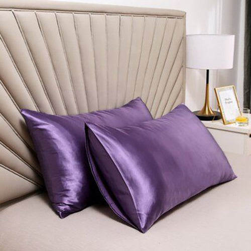 Satin Pillow Covers Set of 2 + (2 Free Scrunchies) - Get Free Laundry bag on Prepaid Orders