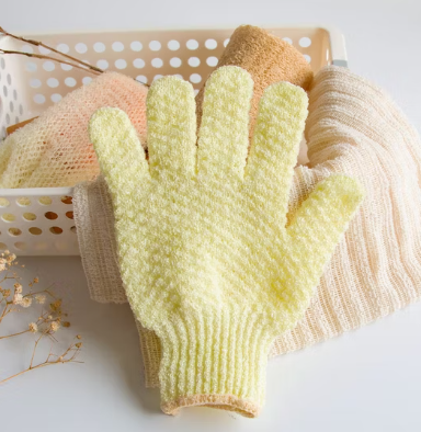 Hand Shaped Exfoliating Gloves - 2 Pairs (4 gloves) Get 2 free Satin Scrunchies on Prepaid Orders